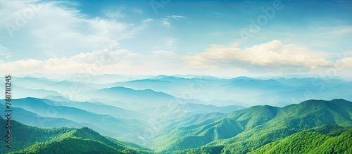 Lush green mountains under ...
