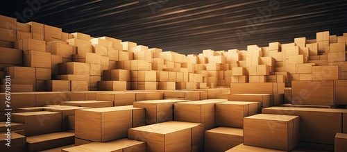 Multiple rows of cardboard ...