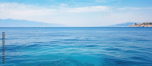 A serene view of a vast blu...