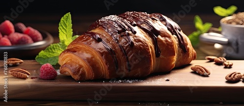 A delicious croissant toppe...