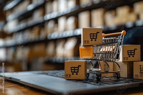 Digital Commerce: Laptop and Mini Cart