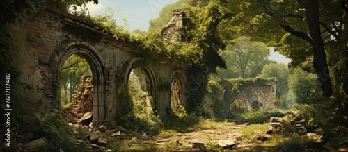 Ancient stone wall surround...