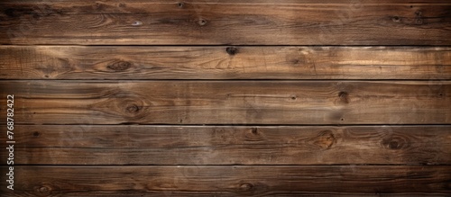 Detailed view of a wooden wall with a rich dark brown stain, ideal for background or texture usage