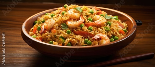 A delicious bowl of rice mi...