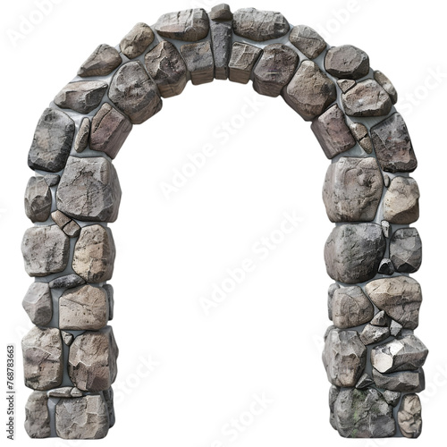 Stone Arch Isolated on Transparent Background - Ancient Architecture Element