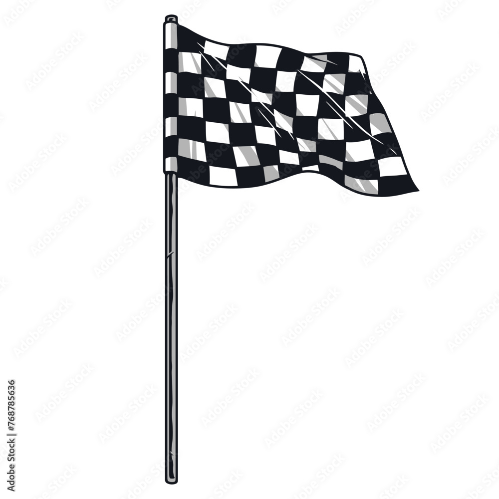 Finish racing flag monochrome emblem
