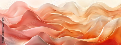 split background with pastel tones of pale orange and dusty rose, complemented by gentle wavy light shapes.