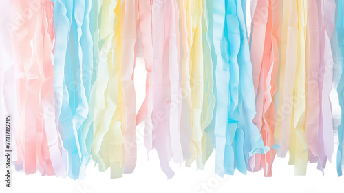 Pastel-Colored Streamers Decoration PNG