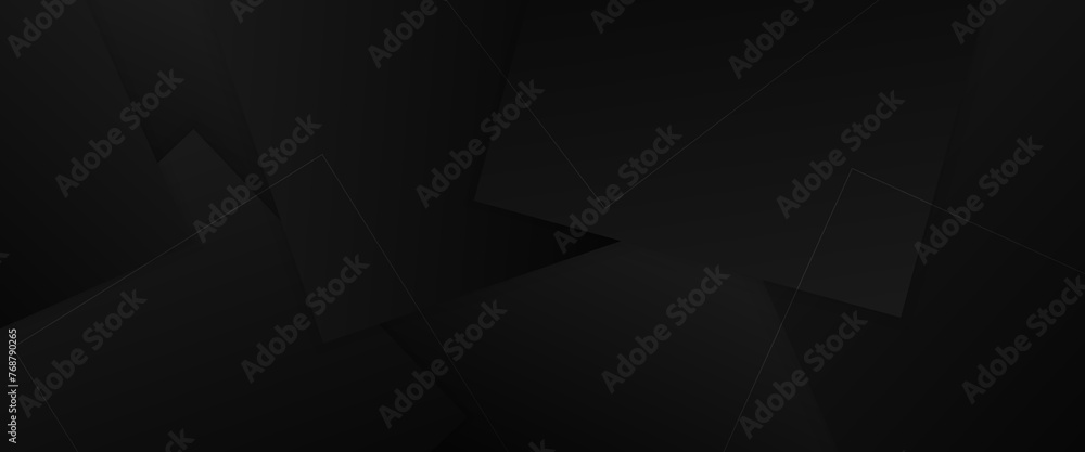 Black vector gradient abstract banner design. Graphic design element modern style concept for background, banner, flyer, card, wallpaper, cover, or brochure - obrazy, fototapety, plakaty 