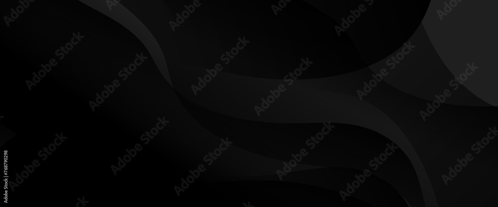 Black vector minimalist simple abstract geometric banner. Graphic design element modern style concept for background, banner, flyer, card, wallpaper, cover, or brochure - obrazy, fototapety, plakaty 