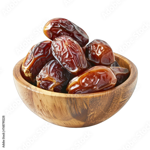 bowl of dates isolated on white