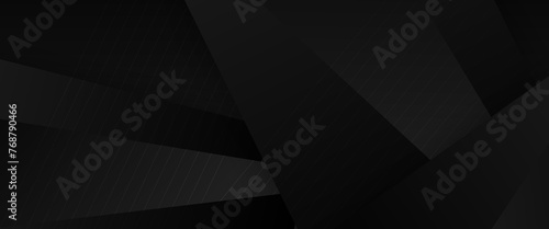 Black minimal geometric shape abstract banner. For business banner, formal backdrop, prestigious voucher, luxe invite, wallpaper and background