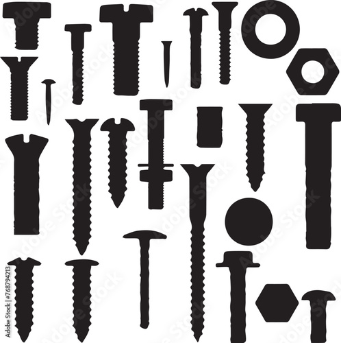 Vector pack of a variety of construction tools arranged in a geometric pattern
