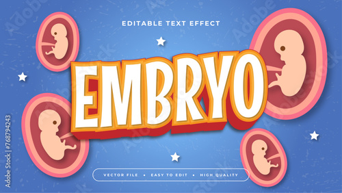 Colorful embryo 3d editable text effect - font style