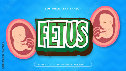 Red blue and green fetus 3d editable text effect - font style