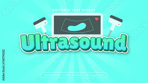 Green and blue ultrasound 3d editable text effect - font style