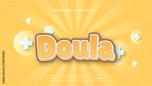 Orange yellow and white doula 3d editable text effect - font style