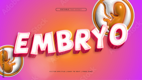 Colorful embryo 3d editable text effect - font style