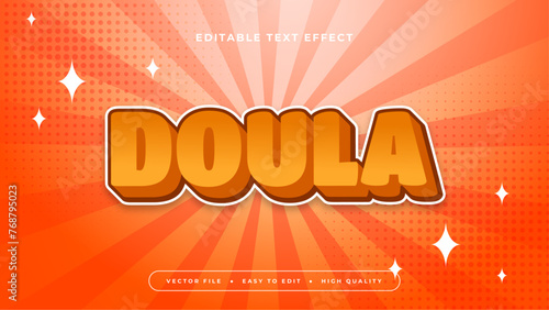 Orange and white doula 3d editable text effect - font style