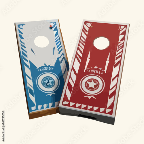 Cornhole game with board design element vector.