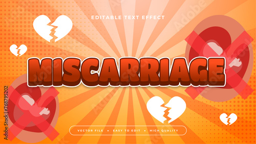 Red orange and white miscarriage 3d editable text effect - font style