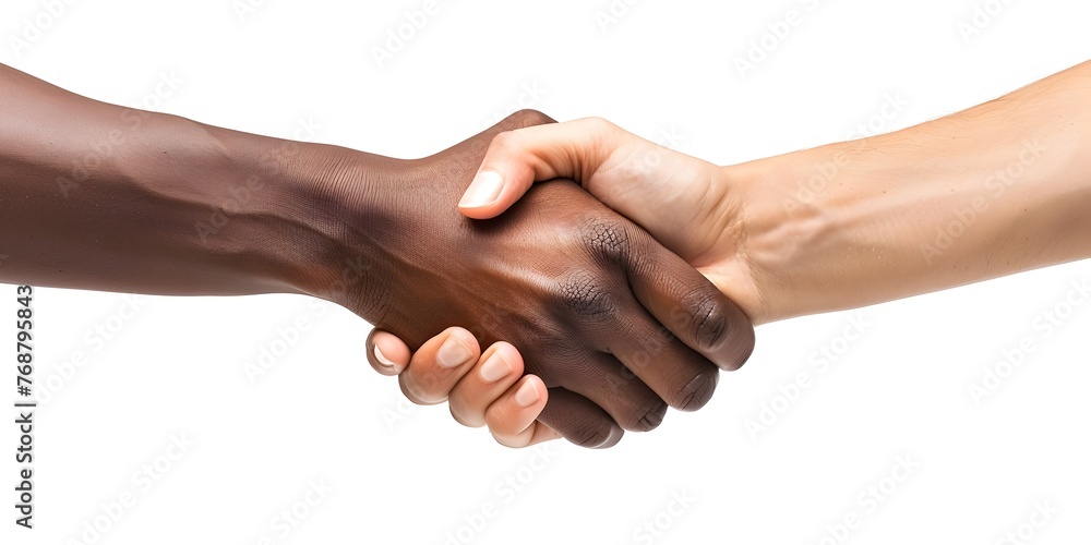 Handshake Sealing a Professional Deal on White Background with Copyspace