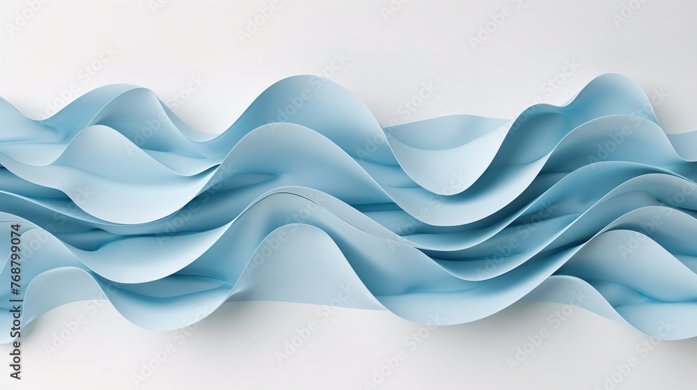 blue wavy background, wavy background illustration. 3d rendering, ai generative