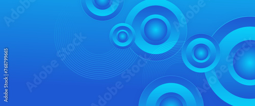 Blue abstract banner with shapes. For business banner, formal backdrop, prestigious voucher, luxe invite, wallpaper and background