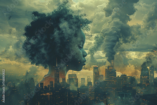 A visual depiction of environmental justice, showcasing communities impacted by pollution and advocating for equitable environmental policies.