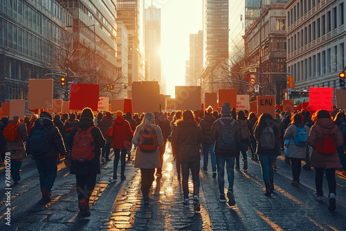 An image of activists advocating for criminal justice reform and racial equity, demanding an end to systemic racism and oppression.