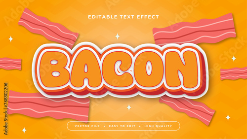 Orange pink and white baccon 3d editable text effect - font style
