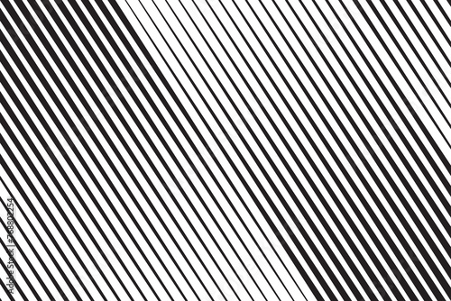 Diagonal lines pattern. Black slanted parallel stripes on white background. Oblique straight strips print. Tilted streaks wallpaper. Abstract design. Vector graphic illustration