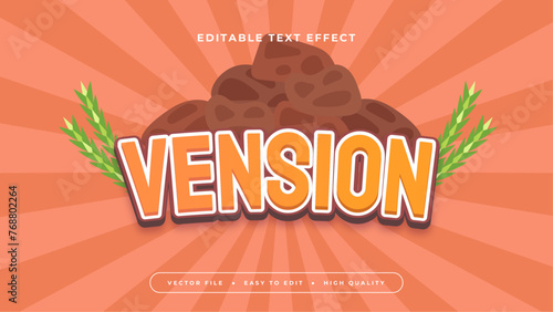 Orange brown and peach venison 3d editable text effect - font style