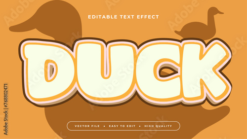 Orange brown and white duck 3d editable text effect - font style
