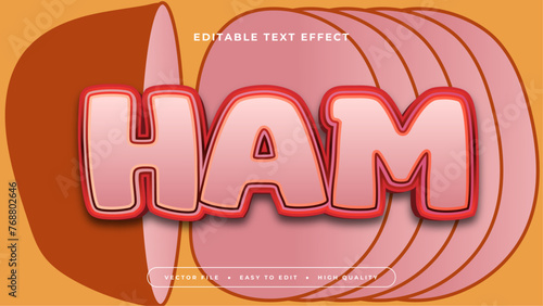 Pink red and orange ham 3d editable text effect - font style