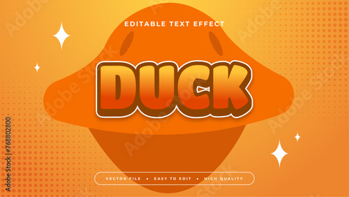 Orange yellow and white duck 3d editable text effect - font style