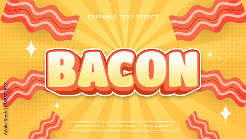Orange pink and yellow baccon 3d editable text effect - font style