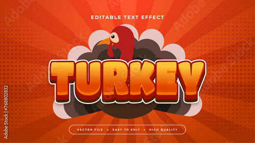 Red orange and brown turkey 3d editable text effect - font style
