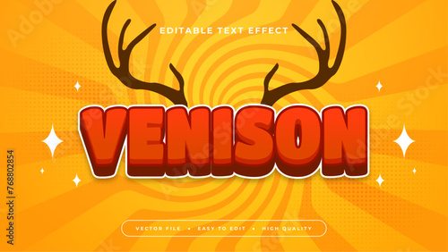 Red brown and orange venison 3d editable text effect - font style