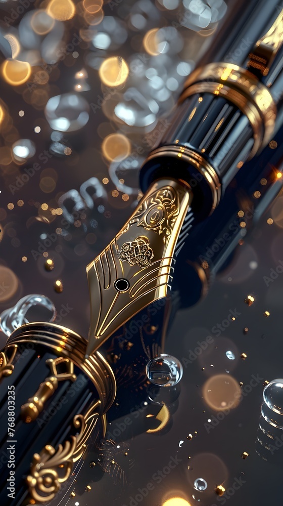 Luxurious Mediterranean-Inspired Pens and Writing Instruments in Cinematic Photographic Style