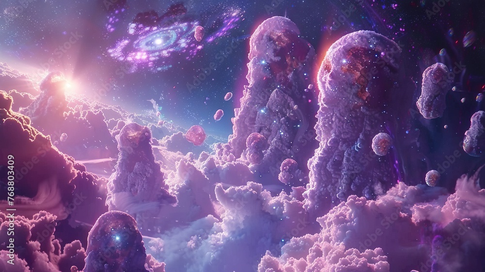 Alien cloudy world, alien planet Alien cloudy world, alien planet