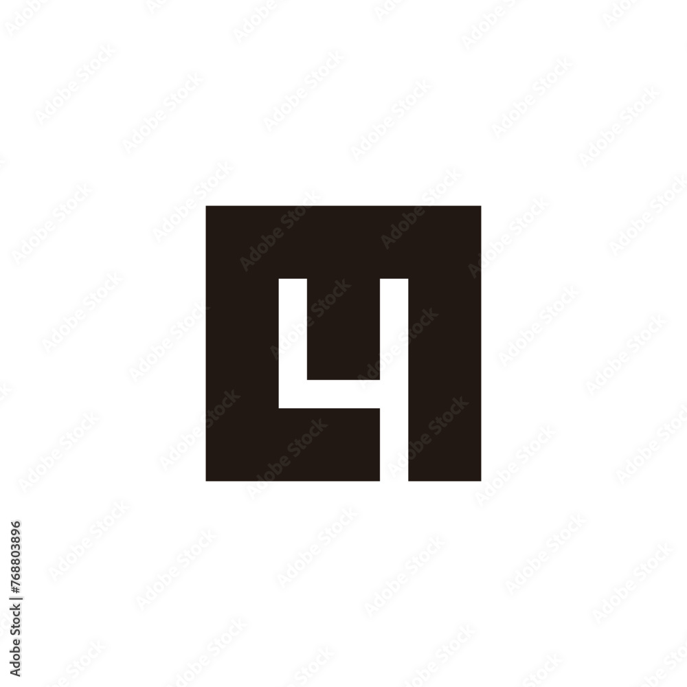letter m4 stripes square simple logo vector letter m4 stripes square simple logo vector