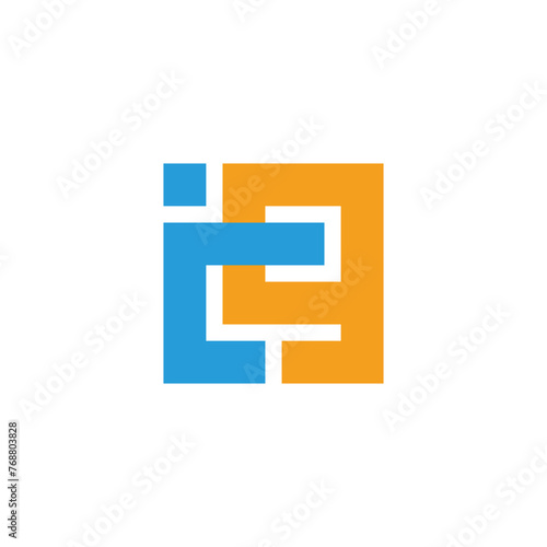 letter ig abstract square geometric line logo vector