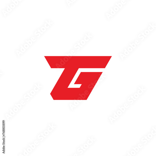 letter tg dynamic design simple logo vector