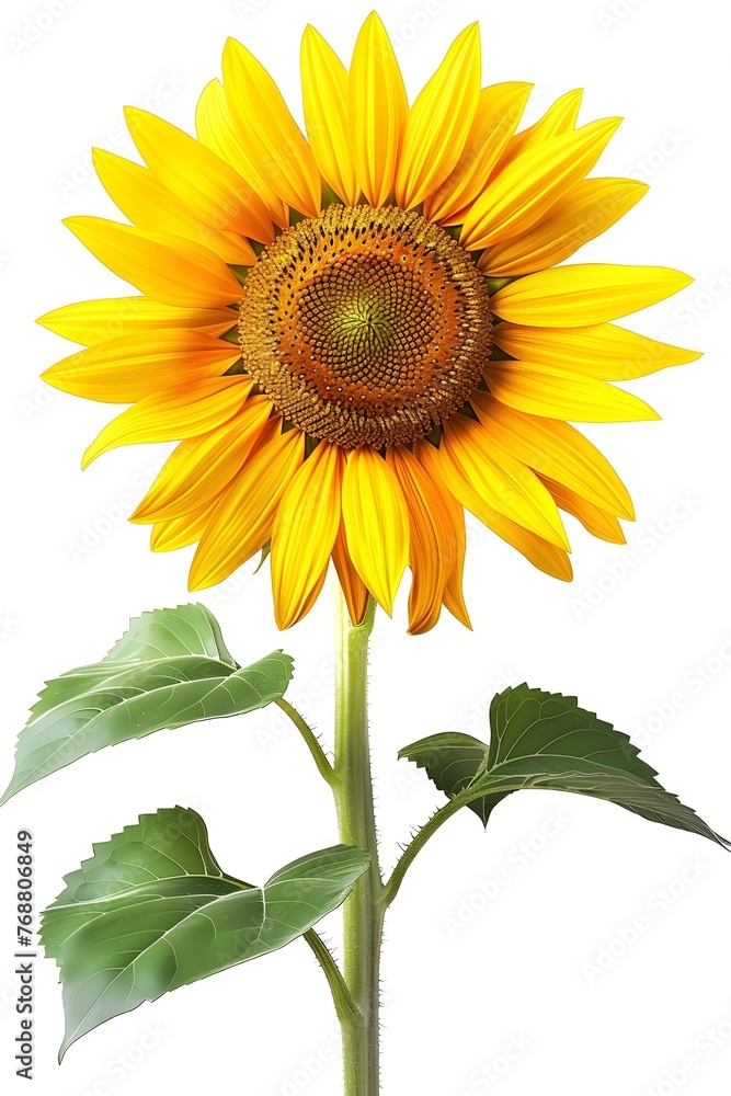 Fototapeta premium Radiant Sunflower Bloom in HDR Photography with Vibrant Summer Solstice Inspired Color Palette and Cinematic Style
