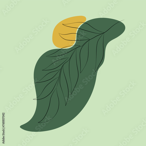 Tropical tranquility: Modern boho leaf wall art