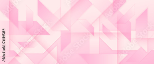 Pink and white abstract banner with shapes. For business banner, formal backdrop, prestigious voucher, luxe invite, wallpaper and background