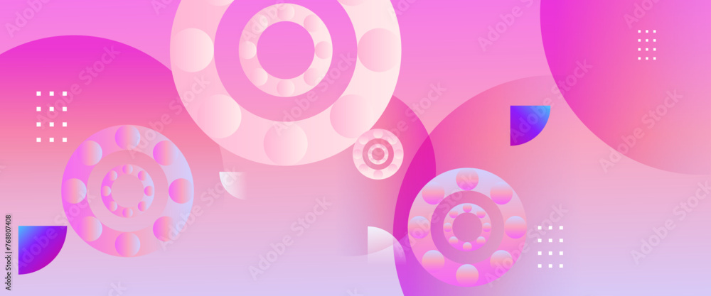 Pink white and blue modern and simple abstract banner art vector with shapes. For background presentation, background, wallpaper, banner, brochure, web layout, and cover