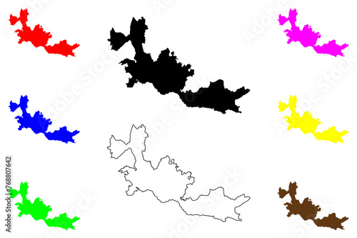 Manizales city (Republic of Colombia) map vector illustration, scribble sketch Manizales map
