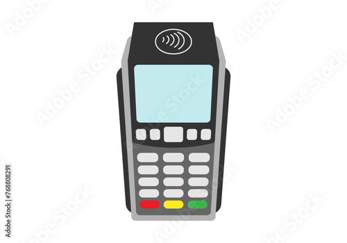 Datáfono para pago con tarjeta en fondo blanco.